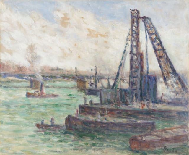 Travaux sur la Seine au pont des Saint-Pères